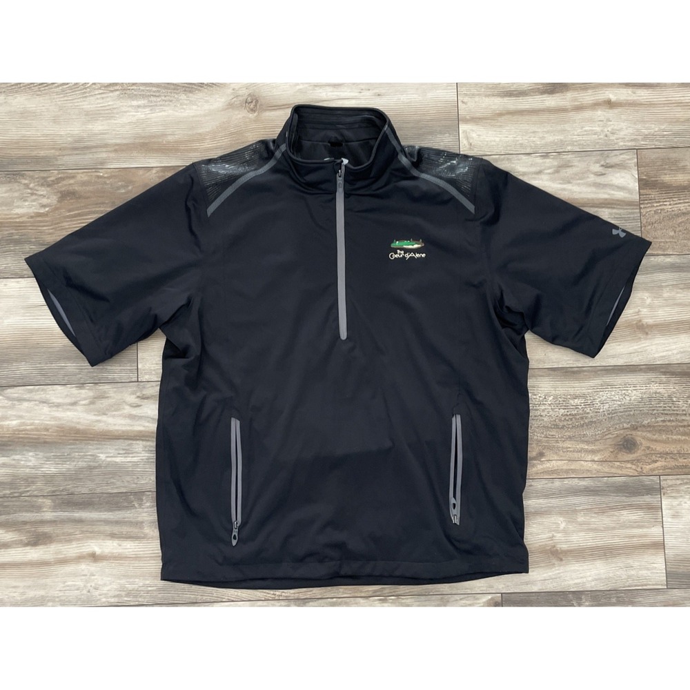 Under Armour Golf Jacket DNA Mens XL Black 1/2 Zip Short Sleeve ArmourStorm